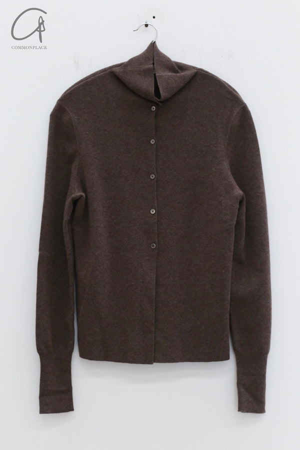 SWAYING 24 Autumn and Winter Cashmere Fake Two-piece Cardigan SW-SW24AW1T52-ZONG Brown SW-SW24AW1T52